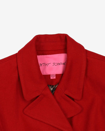 Betsey Johnson Red Wool Overcoat -