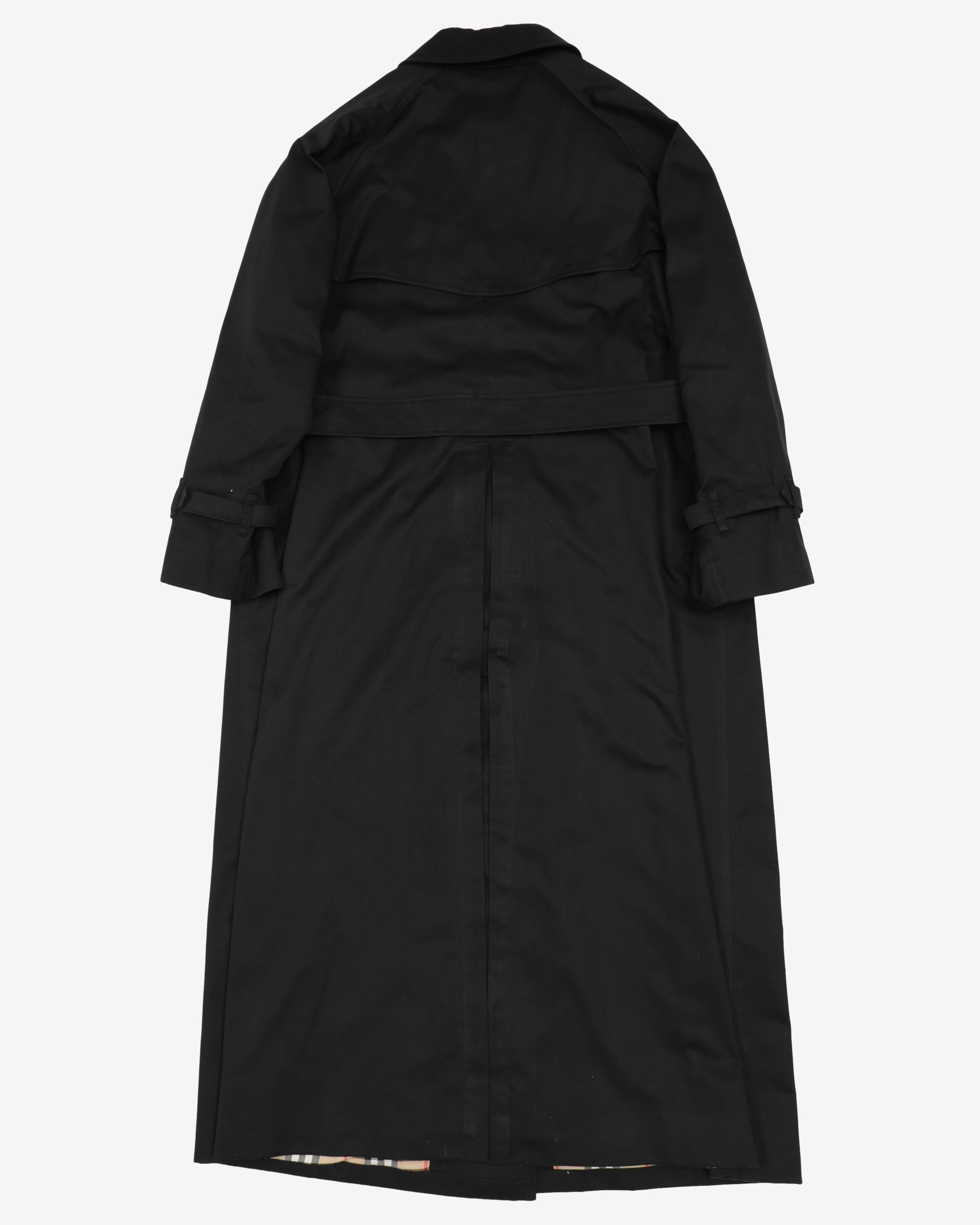 Burberrys Black Trench Coat Mac - M