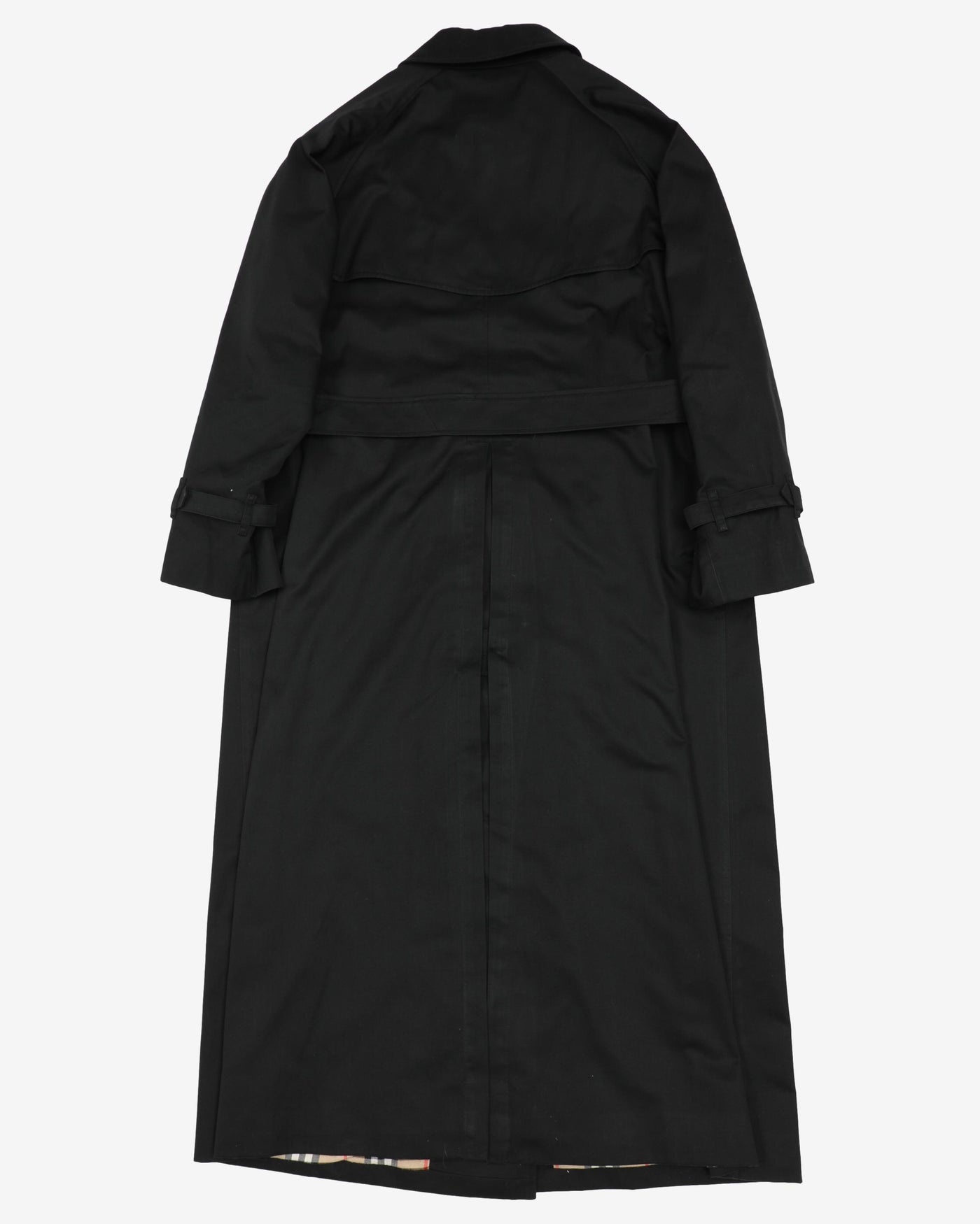 Burberrys Black Trench Coat Mac - M