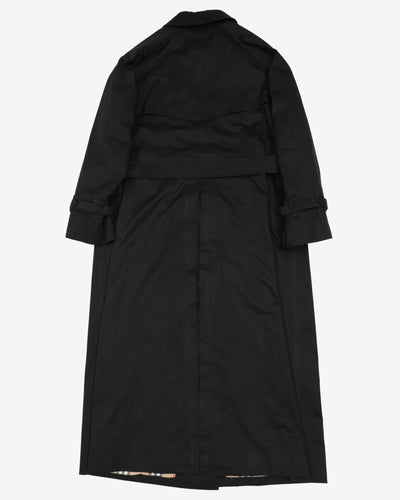 Burberrys Black Trench Coat Mac - M