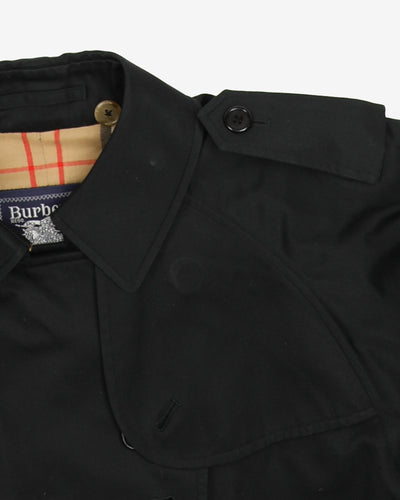 Burberrys Black Trench Coat Mac - M