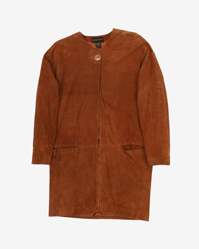 Donna Karan Brown Suede Jacket - M