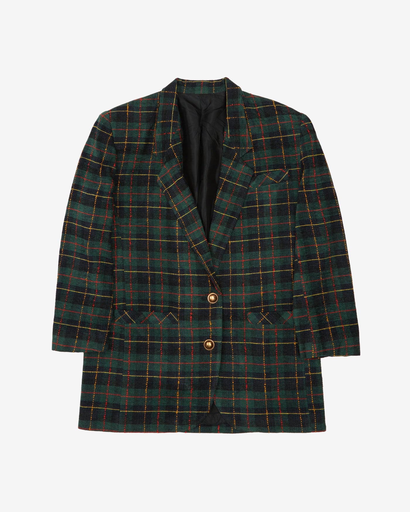 1990s Tartan Checked Blazer - M