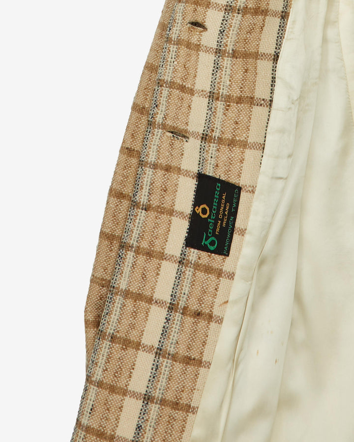 1970s Irish Wool Plaid A-line Jacket - S