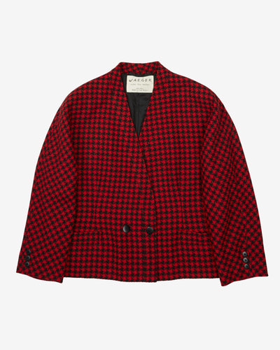 1990s Jaeger Tweed Style Blazer Jacket - M