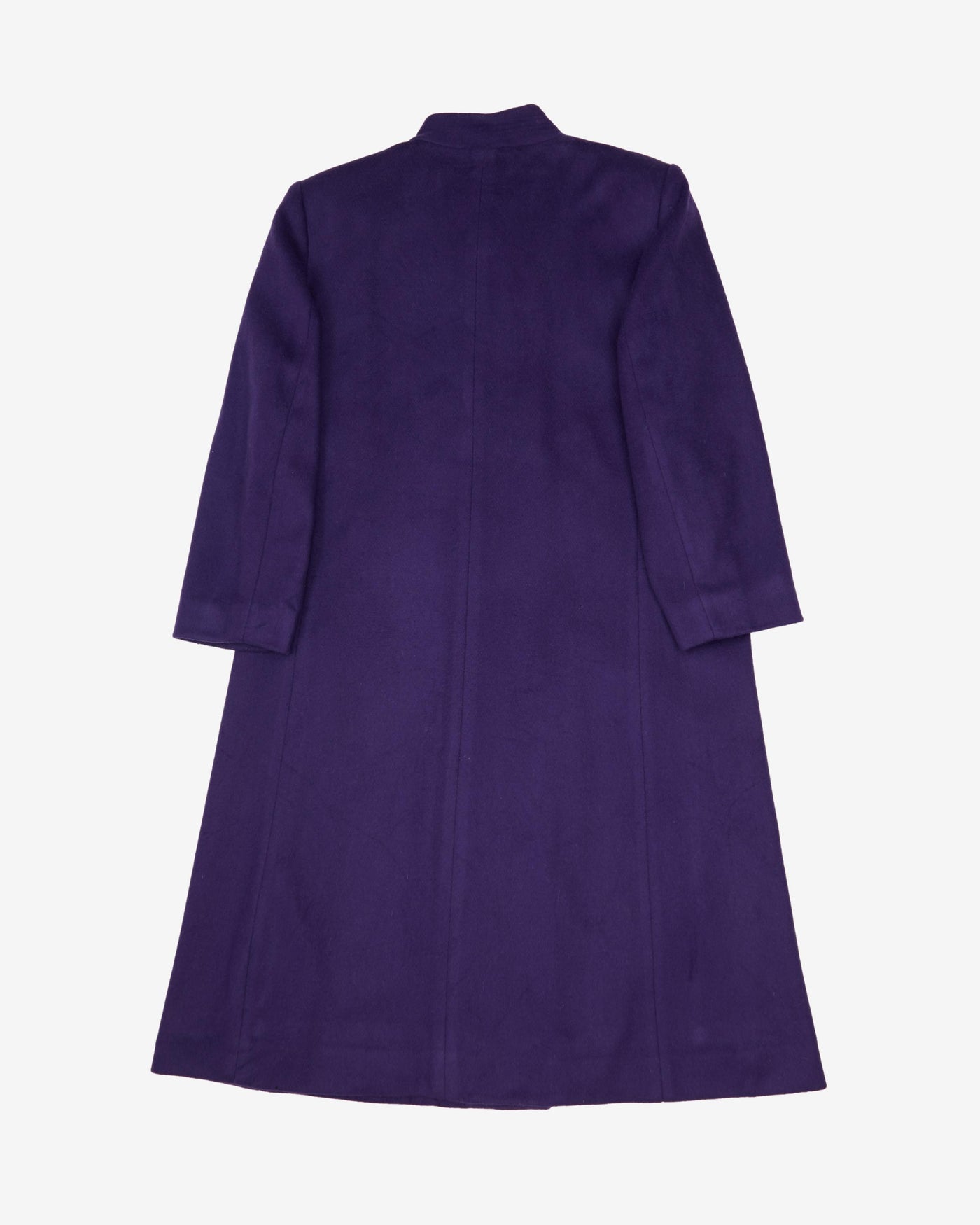 1990s London Fog Purple Wool Overcoat - M