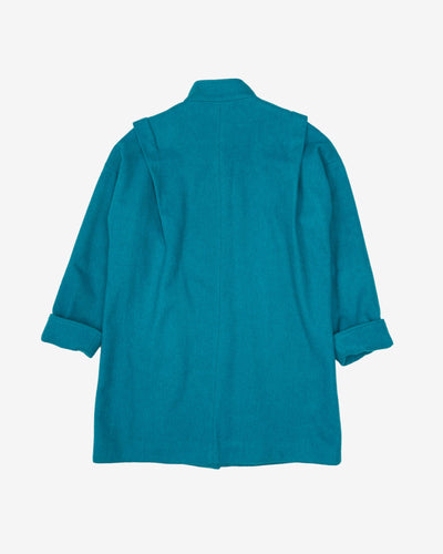 1980s Green Wool Overcoat - XL