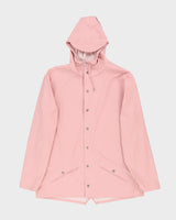 Rains Pink Long Hooded Rain Jacket - XL