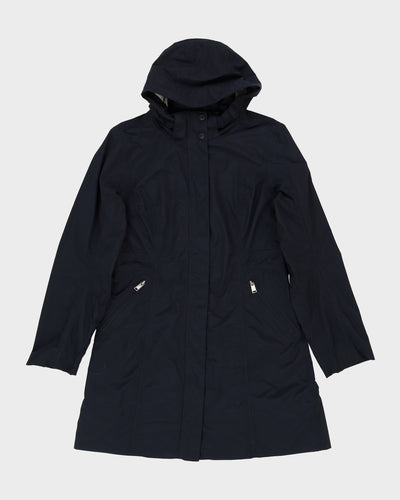 The North Face Navy Long Hooded Rain Jacket - M