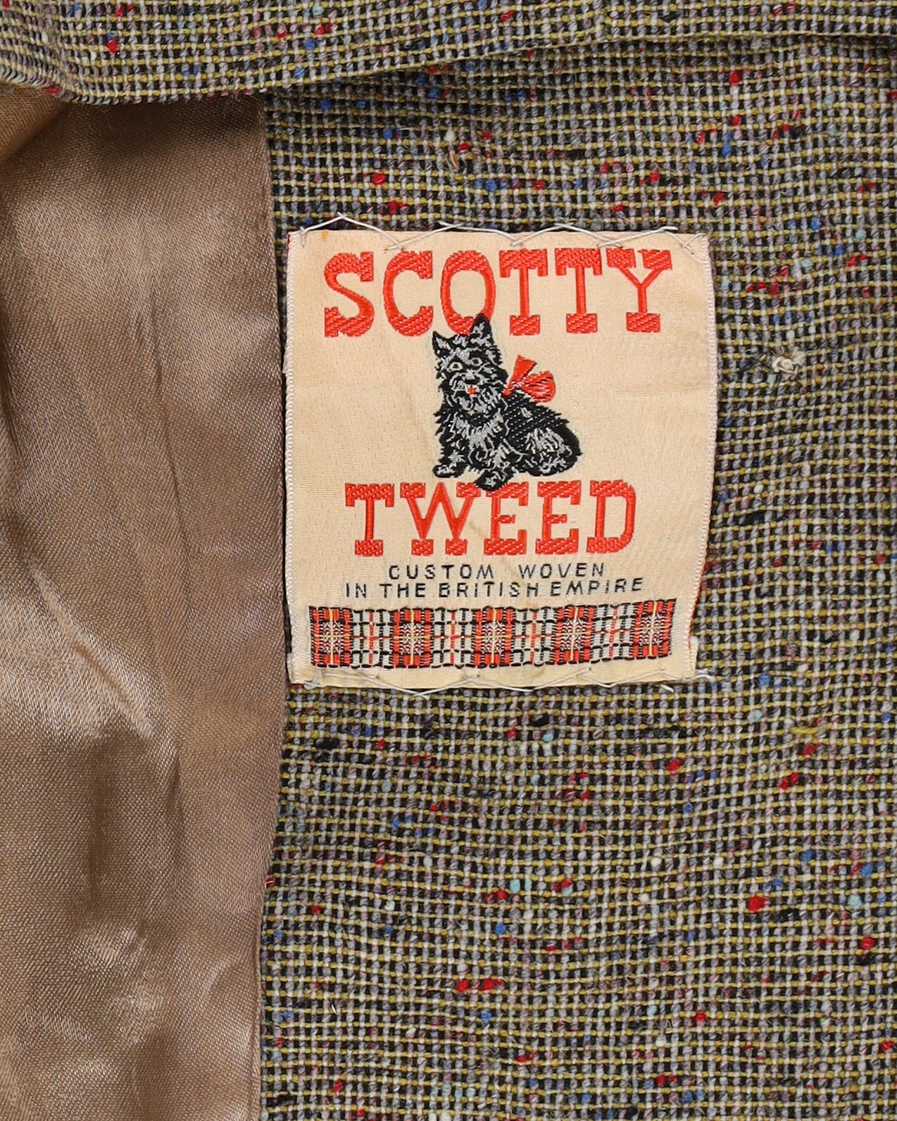 1950s Beige And Green Wool Tweed Fitted Jacket - S