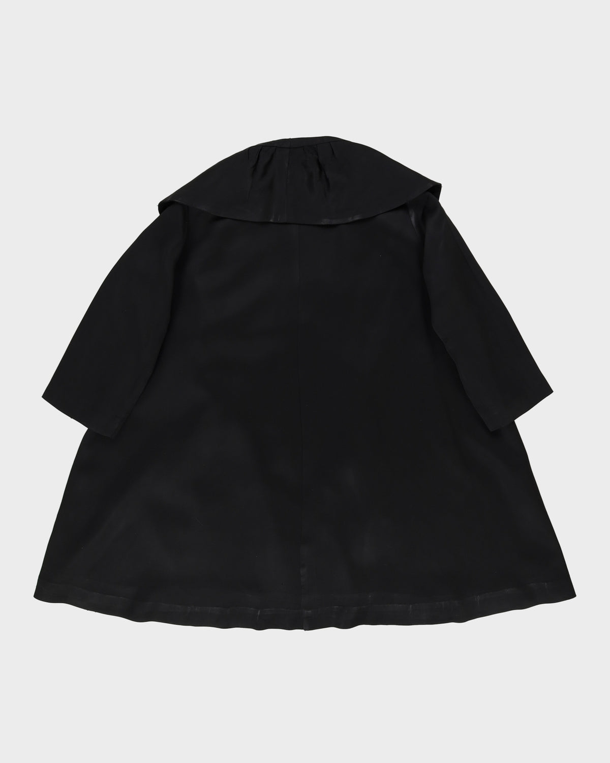 1950s Black Satin Swagger Opera Short Coat / M