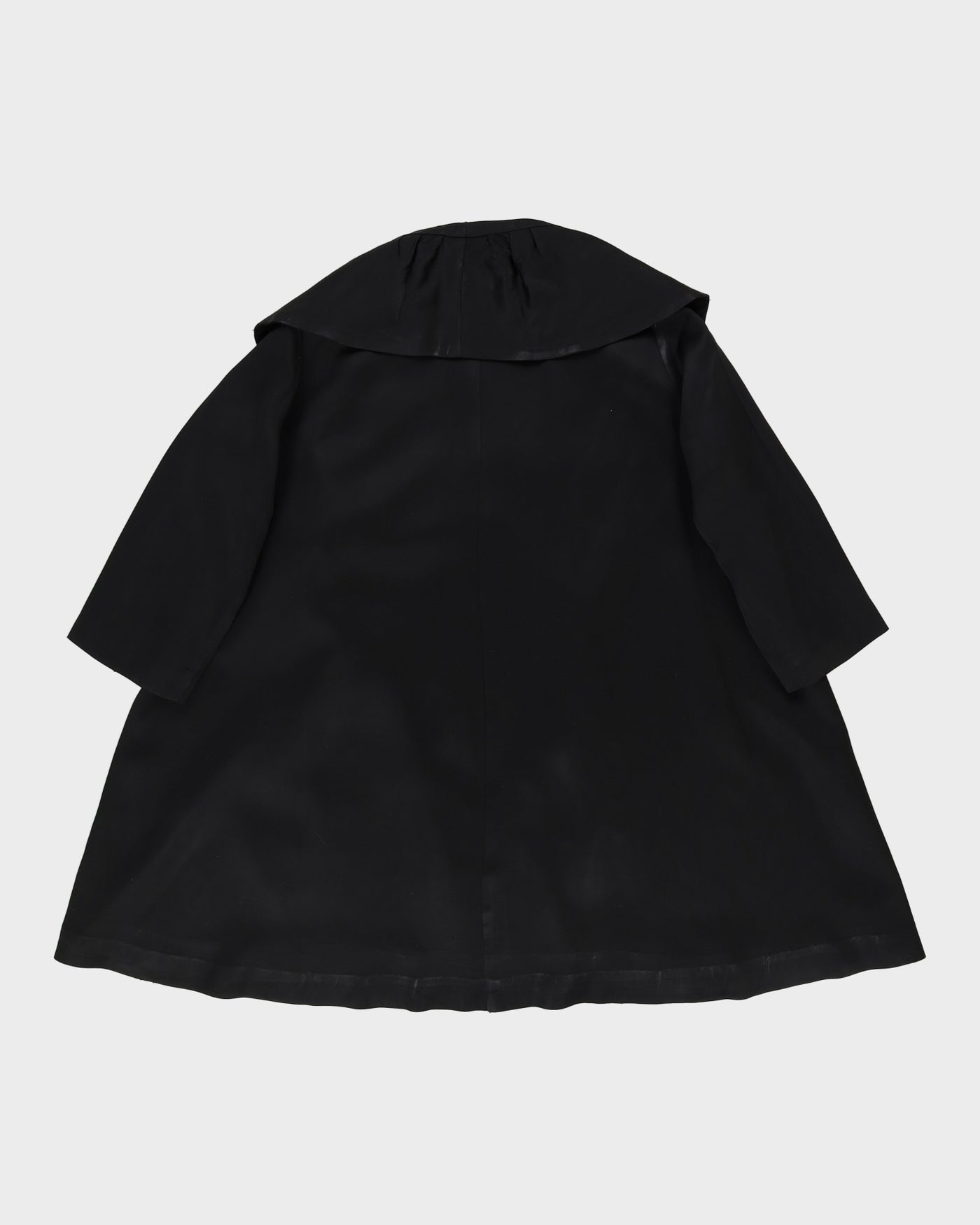 1950s Black Satin Swagger Opera Short Coat / M