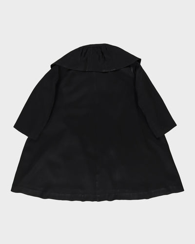 1950s Black Satin Swagger Opera Short Coat / M