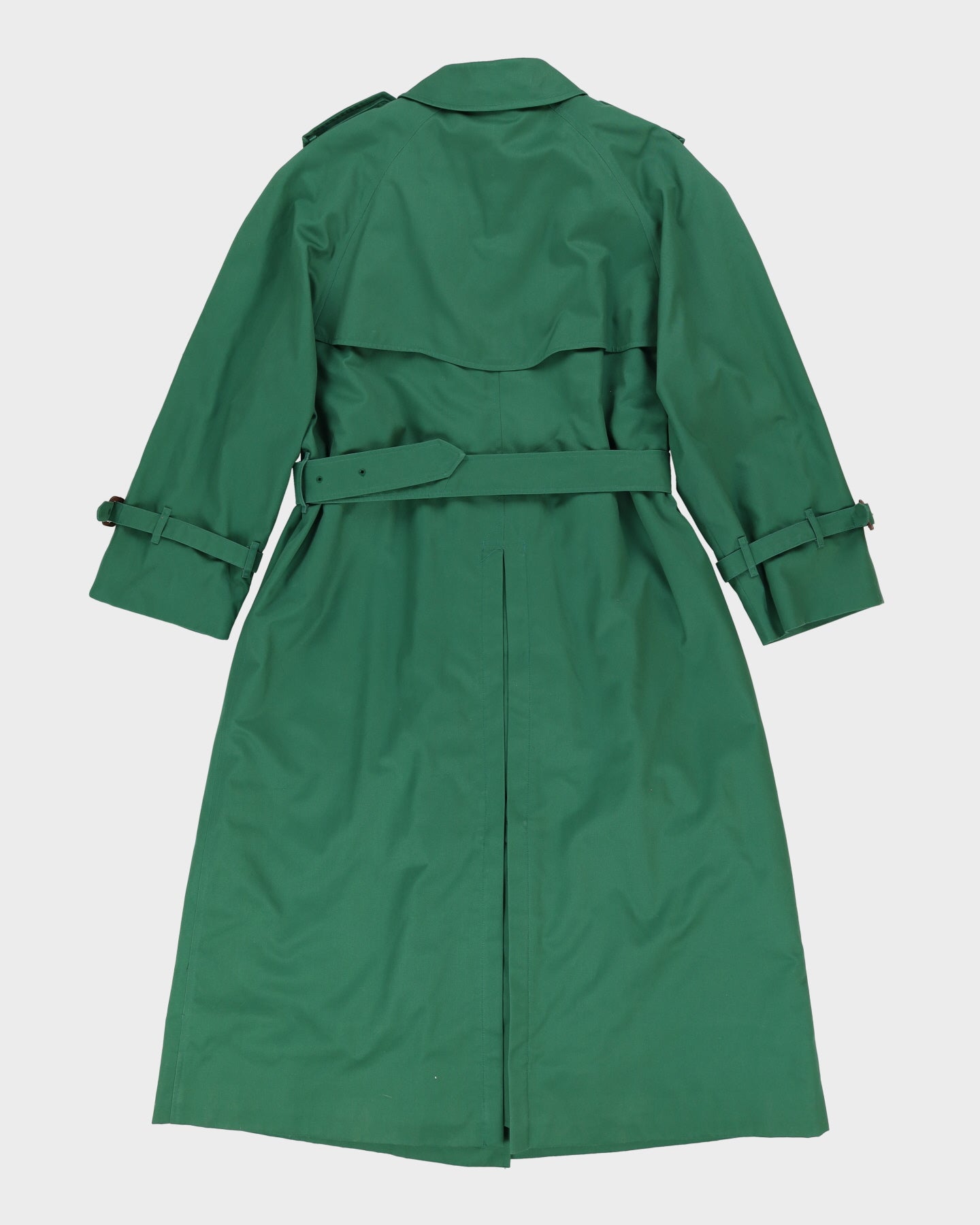 Burberrys' Green With Checked Detachable Lining Mac - M