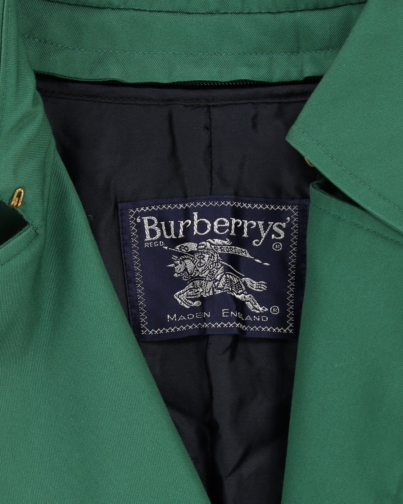 Burberrys' Green With Checked Detachable Lining Mac - M