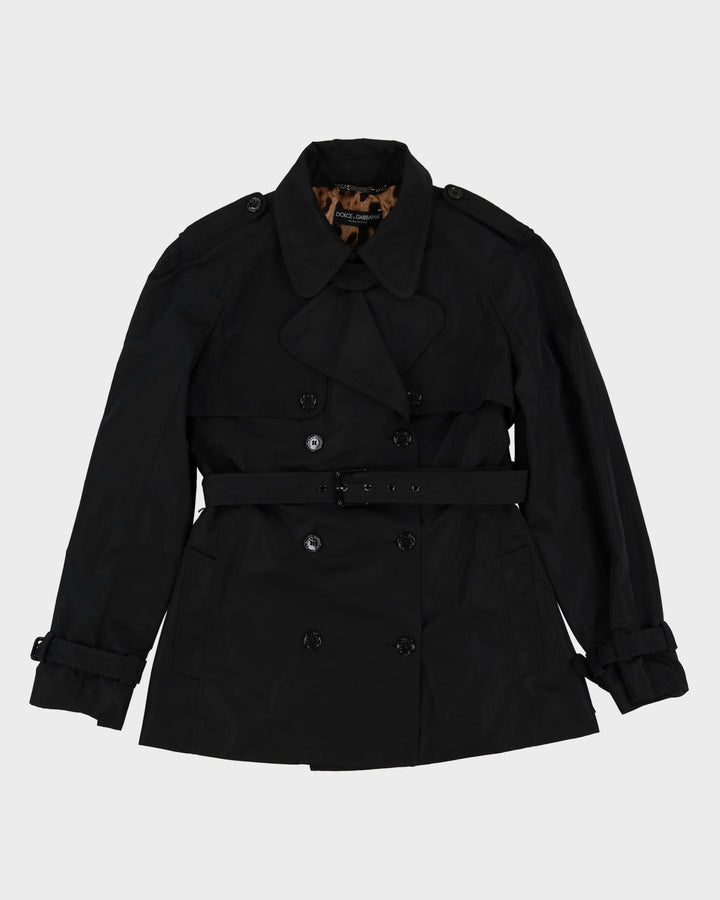 Dolce And Gabbana Black With Matching Belt Short Mac - M