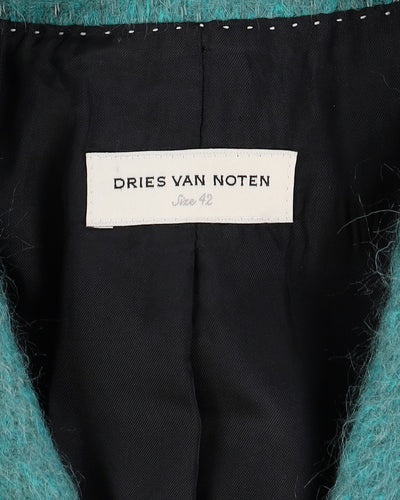 Dries Van Noten Aqua Green Mohair Blazer Style Jacket - S