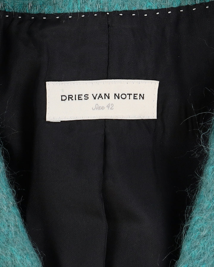 Dries Van Noten Aqua Green Mohair Blazer Style Jacket - S