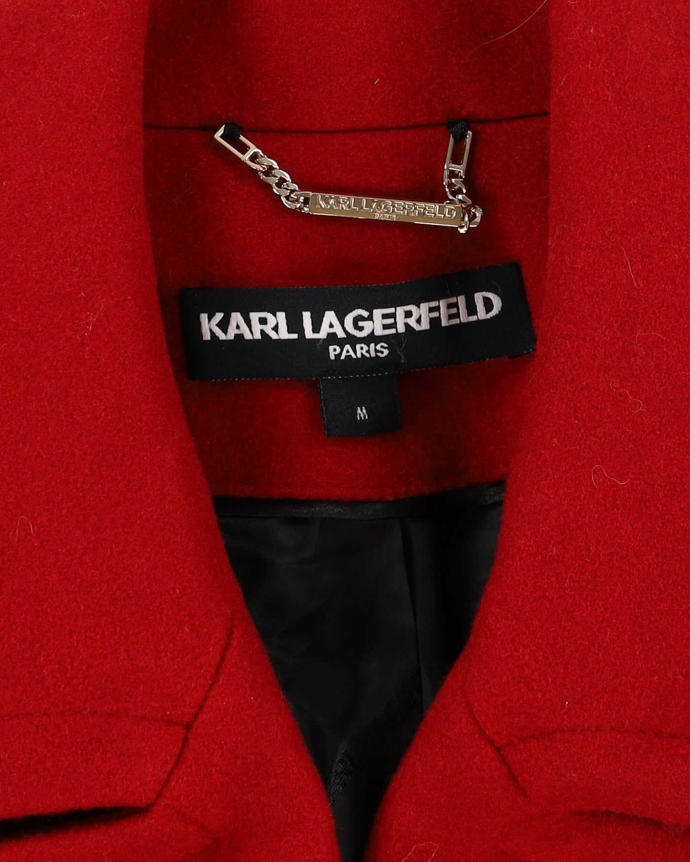 Karl Lagerfeld Red Wool-Blend Overcoat - M