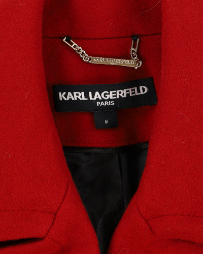 Karl Lagerfeld Red Wool-Blend Overcoat - M