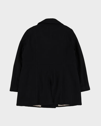 Karl Lagerfeld Black Wool-Blend Overcoat - M