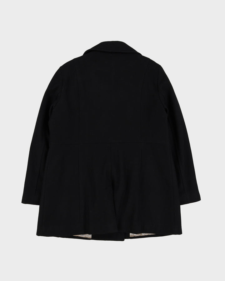 Karl Lagerfeld Black Wool-Blend Overcoat - M