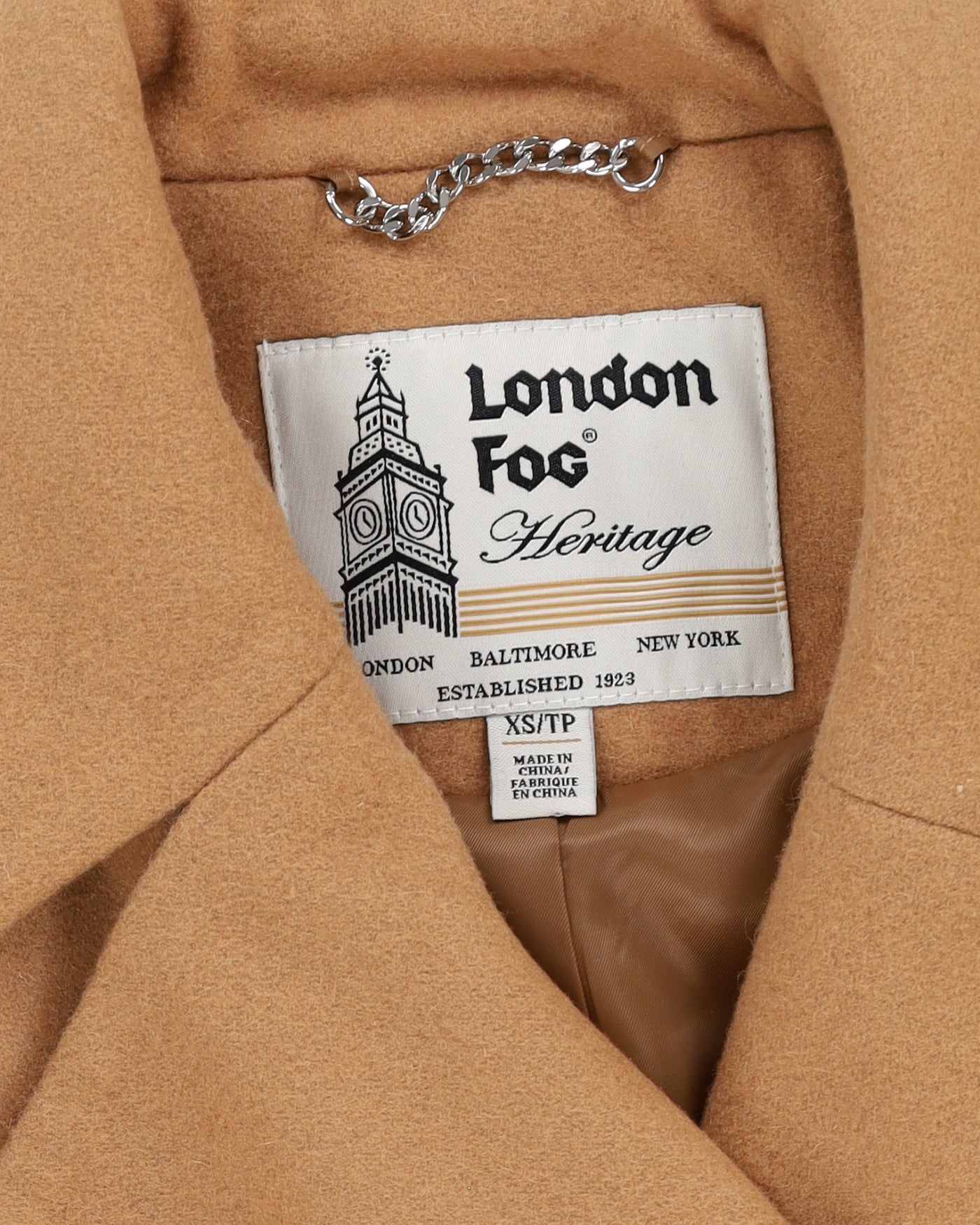 London Fog Beige With Matching Belt Overcoat - XS