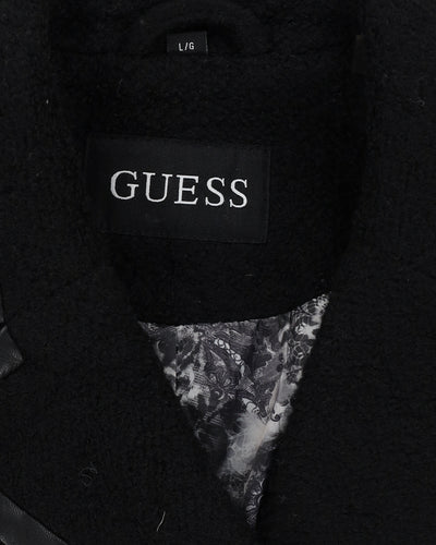 Guess Black Wool Overcoat - M