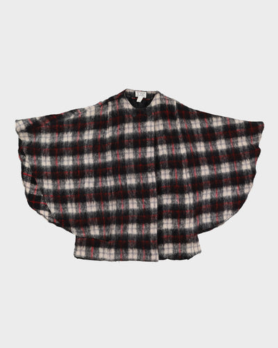 1980s Mohair And Wool Plaid Poncho - L