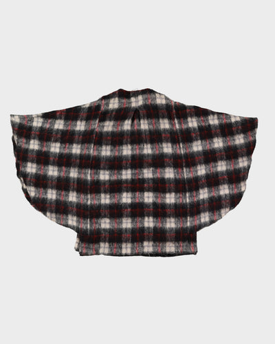 1980s Mohair And Wool Plaid Poncho - L