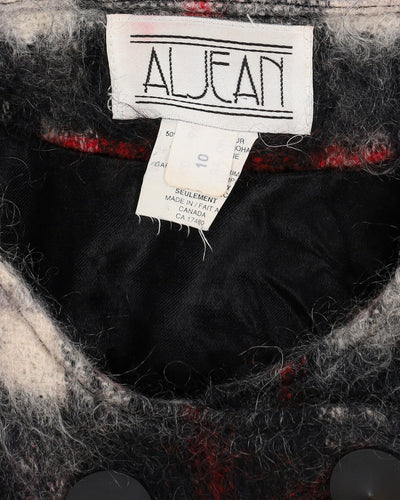 1980s Mohair And Wool Plaid Poncho - L