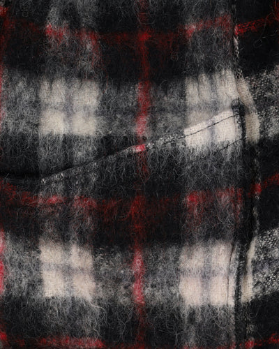 1980s Mohair And Wool Plaid Poncho - L