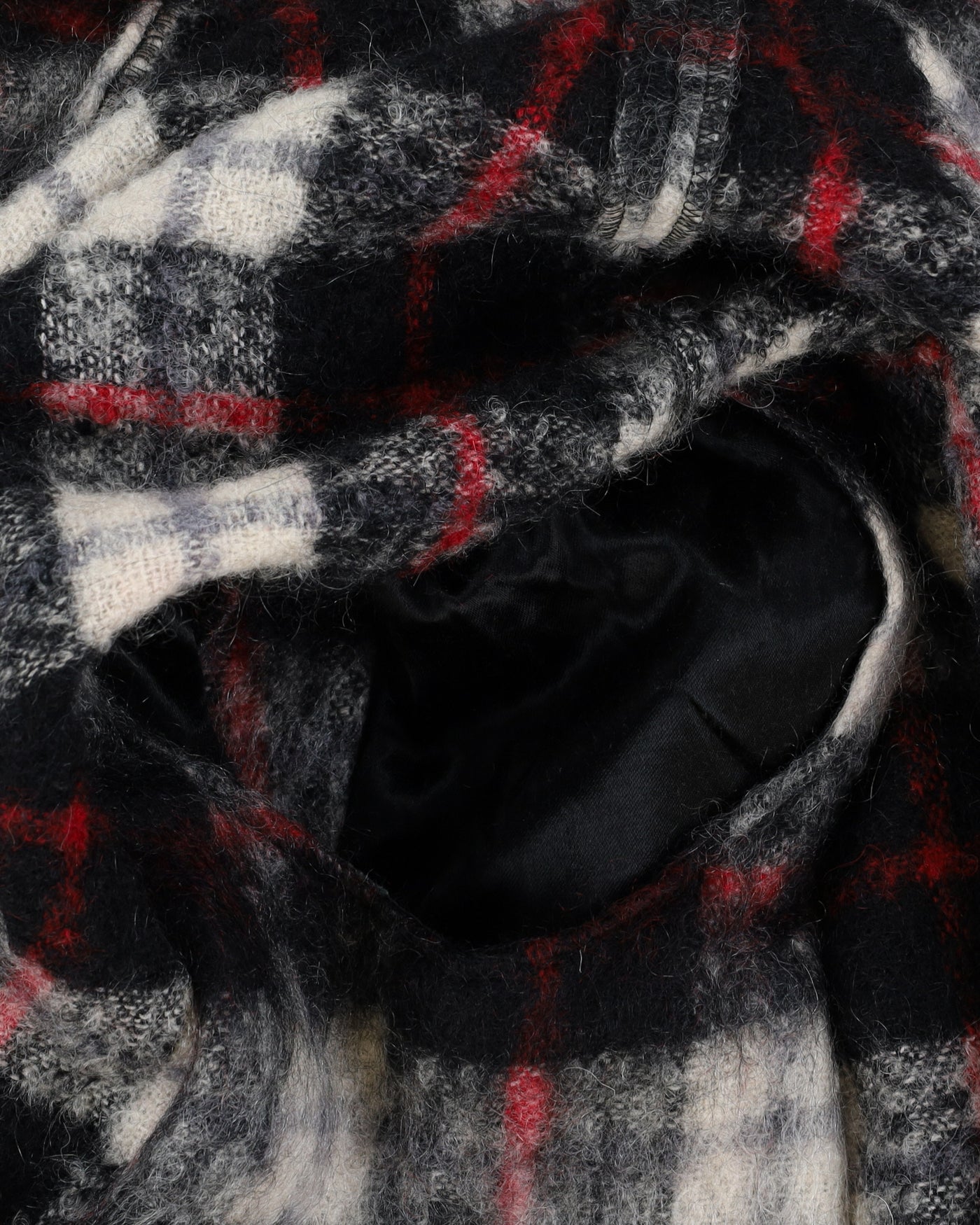 1980s Mohair And Wool Plaid Poncho - L