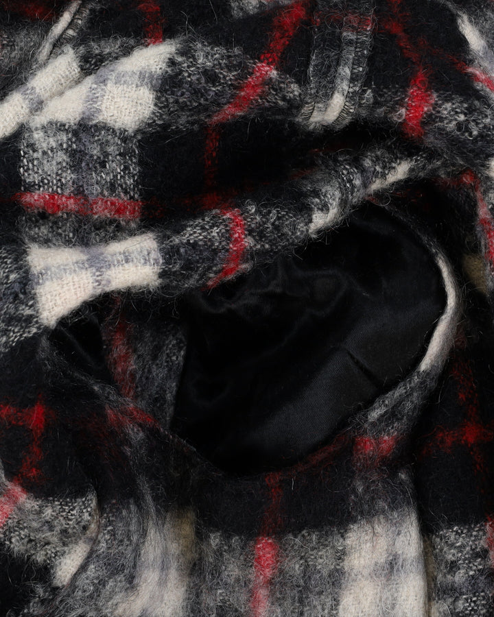 1980s Mohair And Wool Plaid Poncho - L