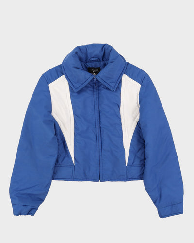 1980s Blue And White Short Ski Jacket - S