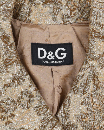D & G Dolce & Gabbana Gold Brocade Jacket - S