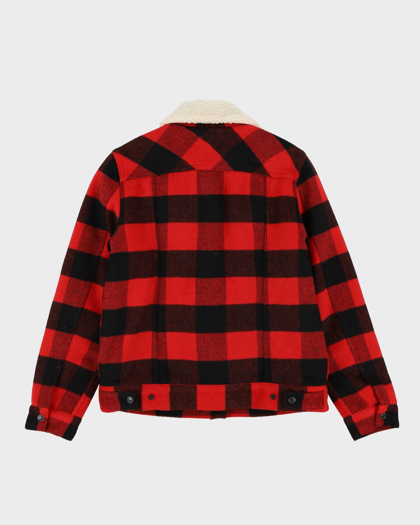 Levi's Red And Black Checked Sherpa Lined Jacket - XS