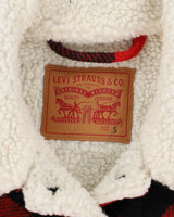 Levi's Red And Black Checked Sherpa Lined Jacket - XS