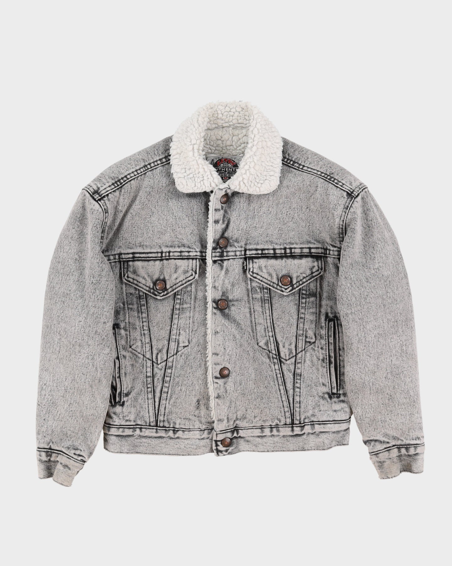 Levi's Faded Black Black Denim Sherpa Lined Jacket - S