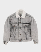 Levi's Faded Black Black Denim Sherpa Lined Jacket - S