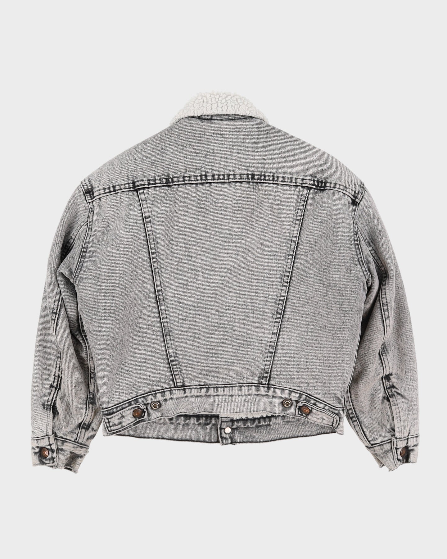 Levi's Faded Black Black Denim Sherpa Lined Jacket - S