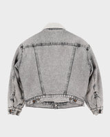 Levi's Faded Black Black Denim Sherpa Lined Jacket - S