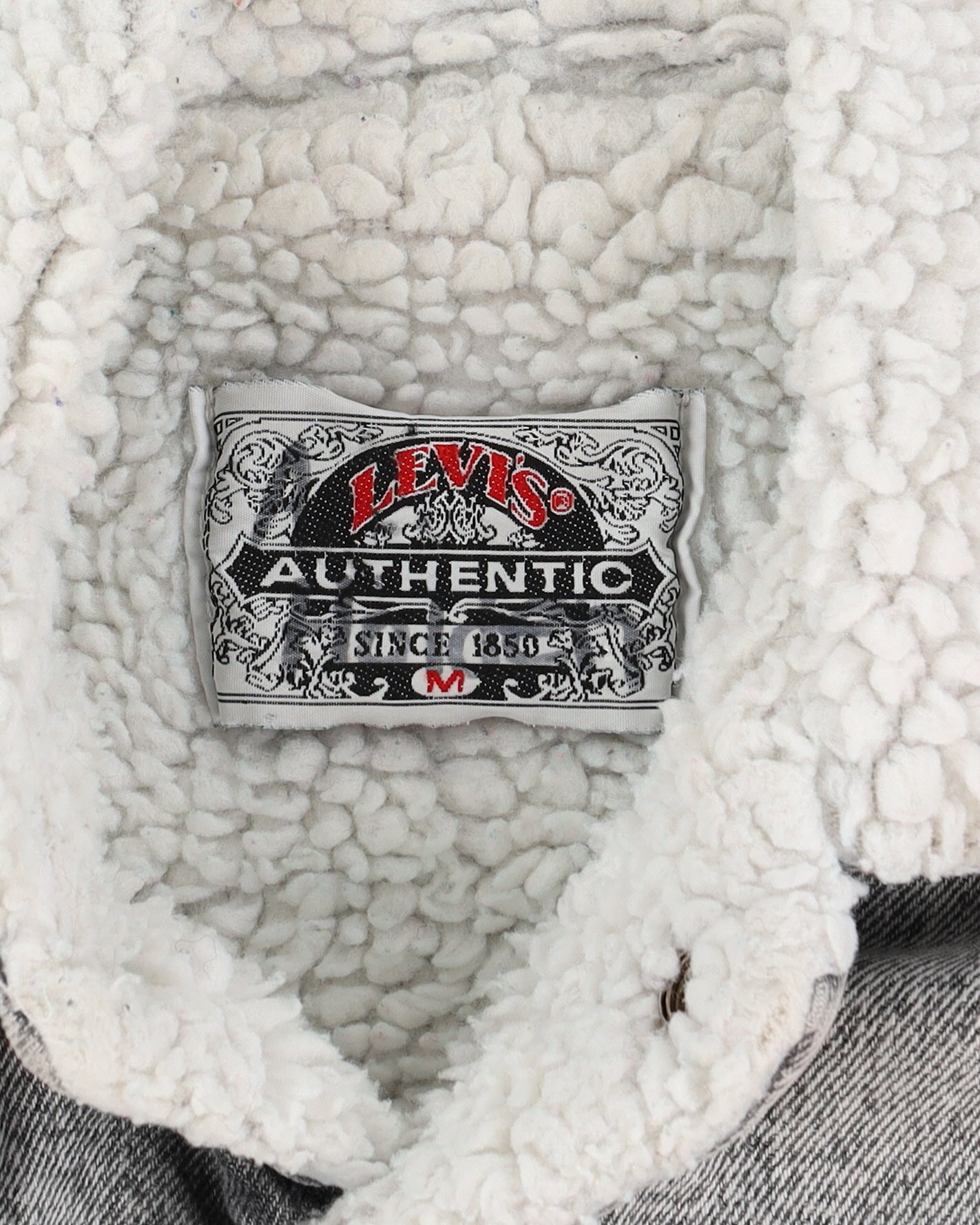 Levi's Faded Black Black Denim Sherpa Lined Jacket - S