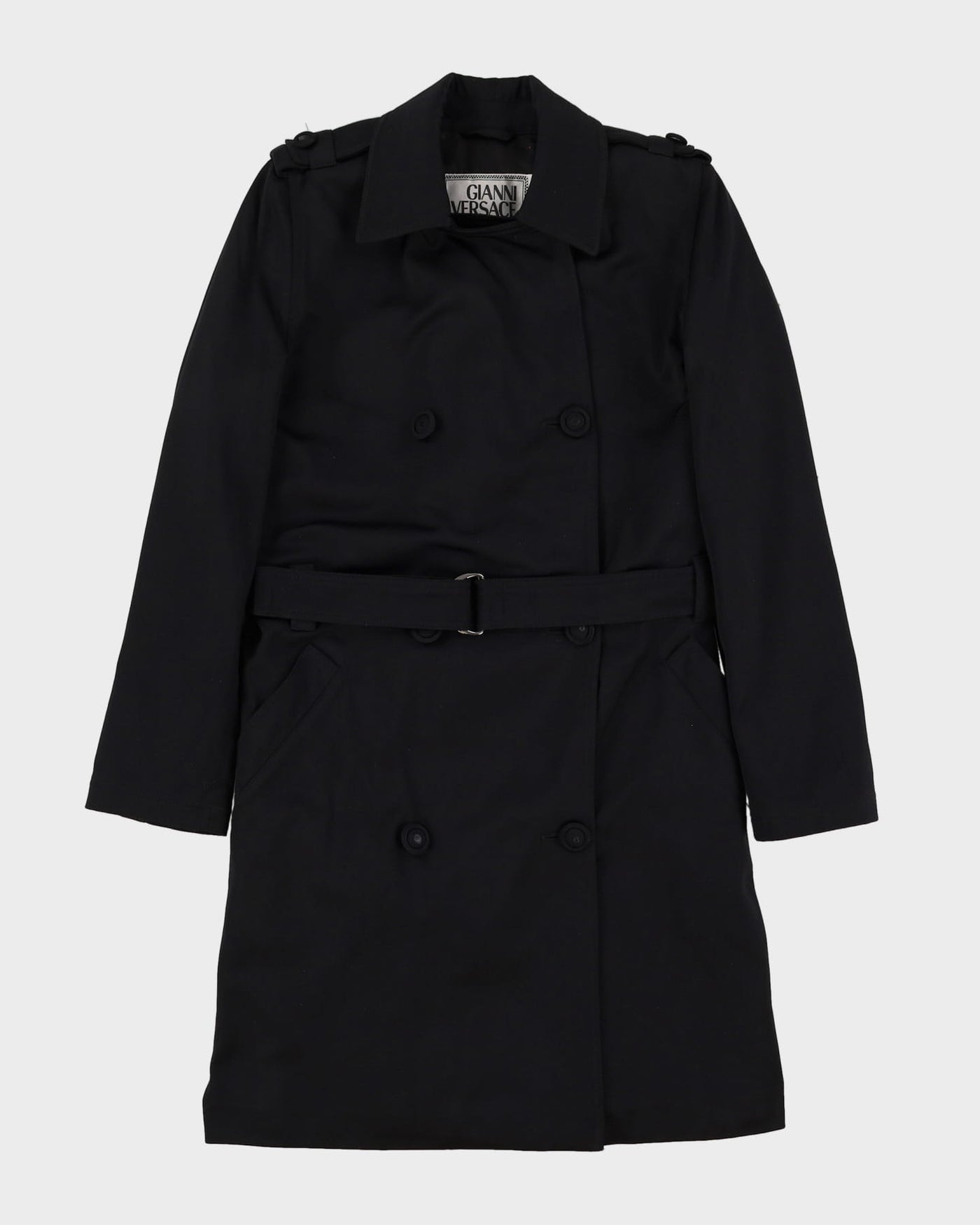 Gianni Versace Black Mac Style Coat - S