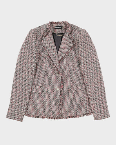 Karl Lagerfeld Pink And Black Woven Blazer - S