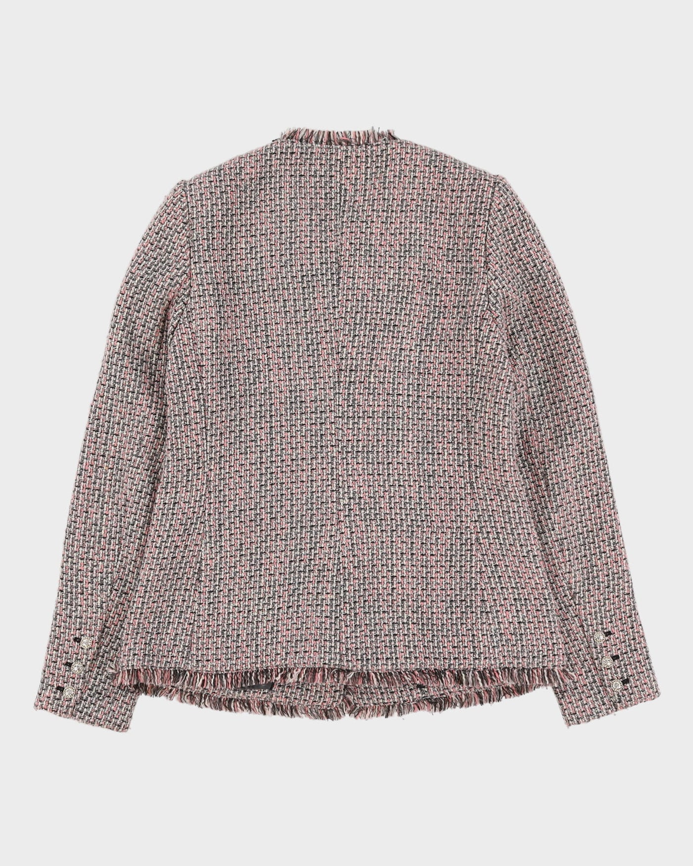Karl Lagerfeld Pink And Black Woven Blazer - S