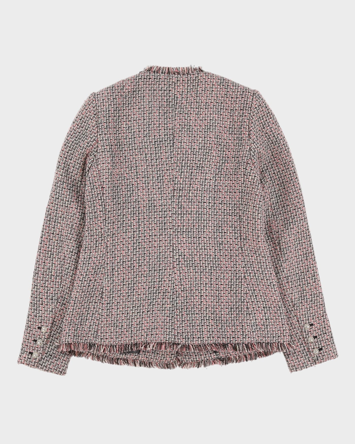 Karl Lagerfeld Pink And Black Woven Blazer - S