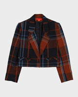 Halston Cropped Wool Blazer - S
