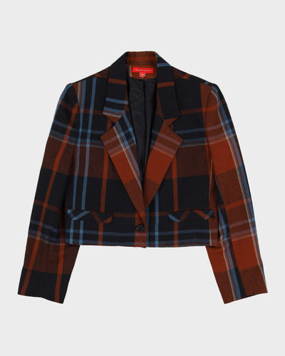 Halston Cropped Wool Blazer - S
