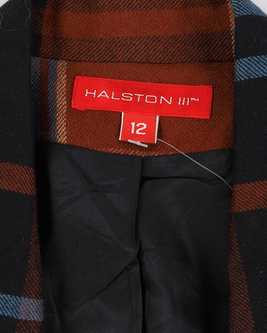 Halston Cropped Wool Blazer - S